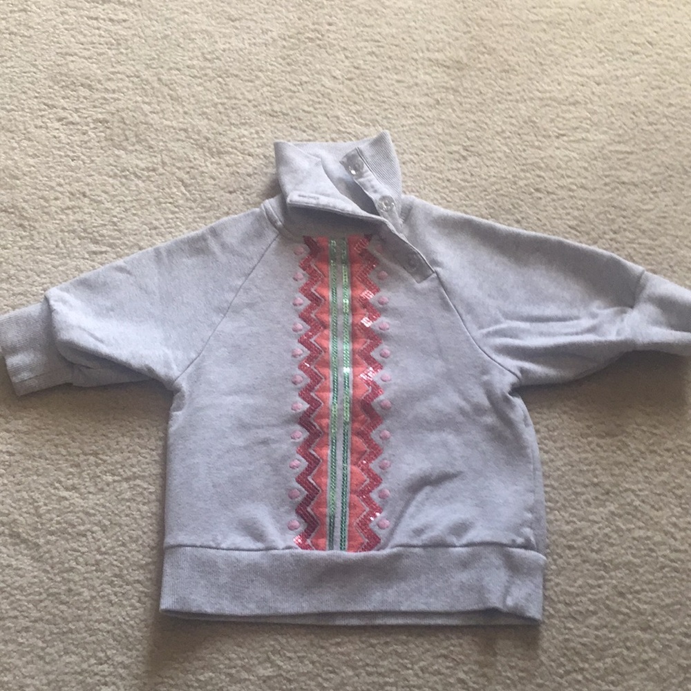 Little girls shirt sleeve sweatshirt